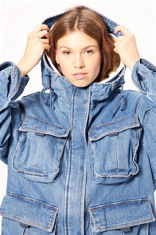 Parka en jean - Bleu clair