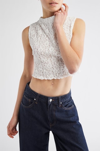 Top en dentelle - Blanc