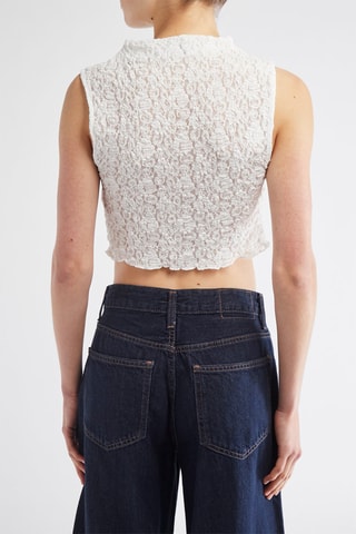 Top en dentelle - Blanc