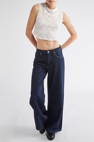 Top en dentelle - Blanc