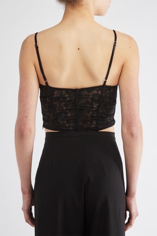 Kanten Crop Top - Zwart