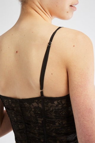 Kanten Crop Top - Zwart