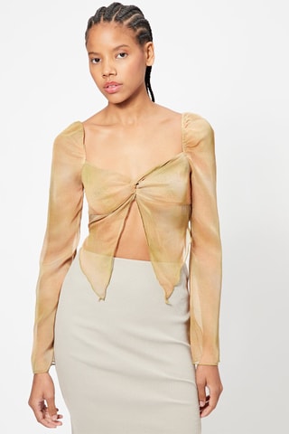 Top tie and dye - Vert olive et rose clair