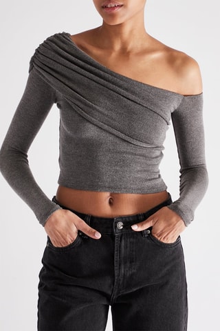 Top asymétrique - Gris