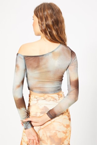 Crop top tie and dye - Gris et marron