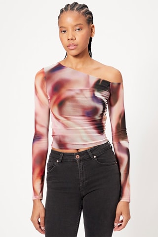 Crop top tie and dye - Ecru et bordeaux