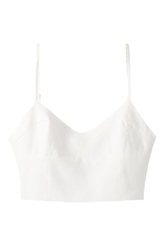 Crop top en lin - Blanc