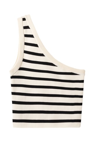 Top asymétrique - Blanc et noir