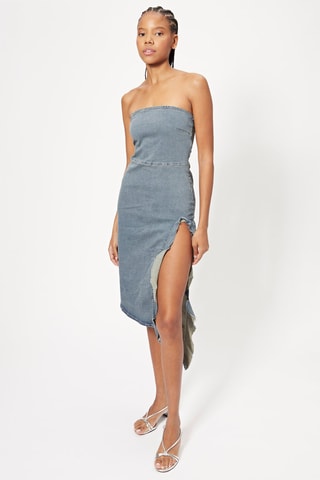 Robe bustier en jean - Bleu