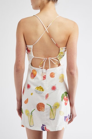 Robe droite en lin - Crème