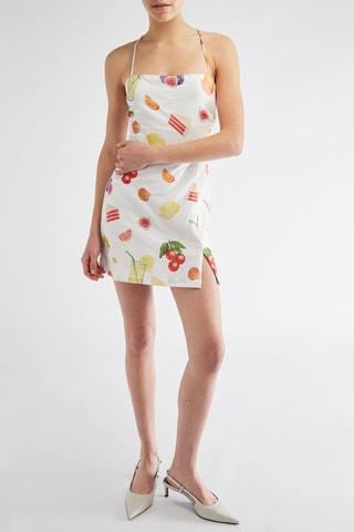 Robe droite en lin - Crème