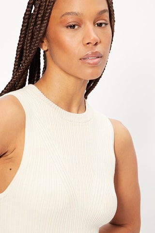 Robe courte sans manches - Beige