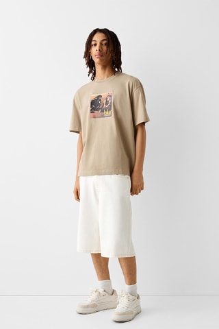 T-shirt oversize Blur Parklife - Beige