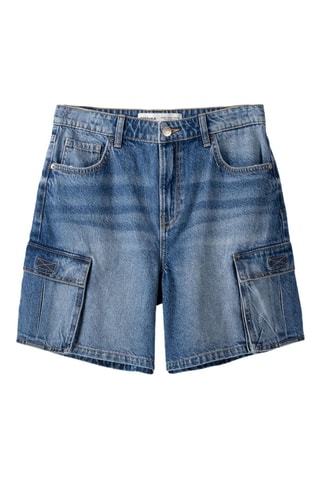 Bermuda relaxed en jean - Bleu