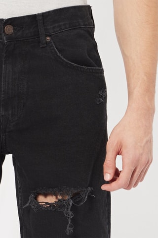 Bermuda slim en jean - Noir