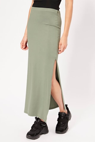 Jupe longue taille haute - Kaki