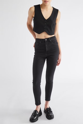 Jean 7/8 taille haute - Noir