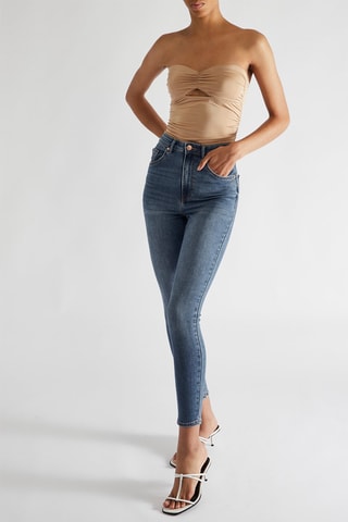 Jean 7/8 taille haute - Bleu