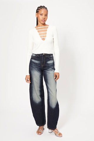 Jean wide legs ballon carpenter - Bleu marine