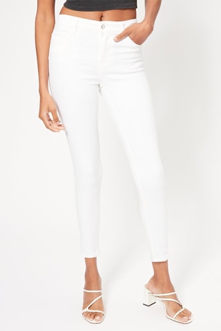 Jean skinny 7/8 taille haute - Blanc
