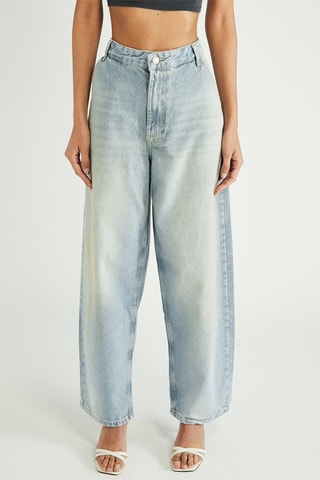 Jean wide legs taille haute - Bleu