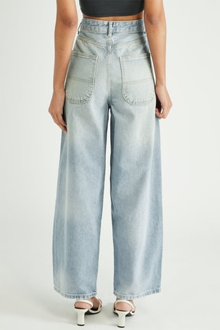 Jean wide legs taille haute - Bleu