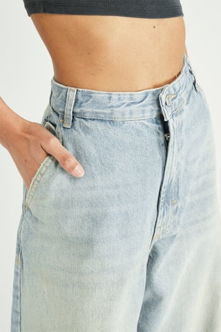 Jean wide legs taille haute - Bleu