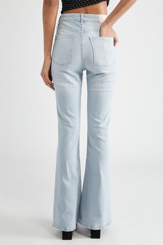 Jean flare taille haute - Bleu clair