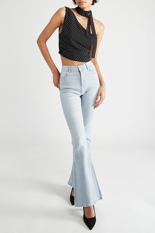 Jean flare taille haute - Bleu clair