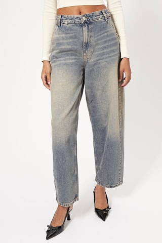 Jean loose taille haute - Bleu