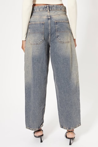 Jean loose taille haute - Bleu