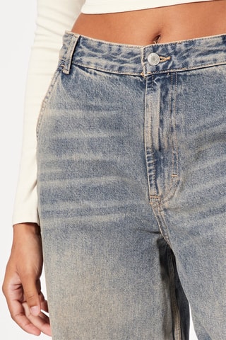 Jean loose taille haute - Bleu