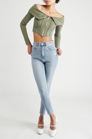 Jean 7/8 taille haute - Bleu