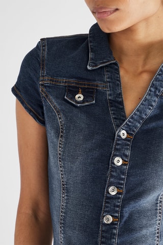Robe chemise en jean - Bleu