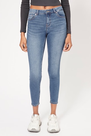 Jean skinny push-up 7/8 - Bleu