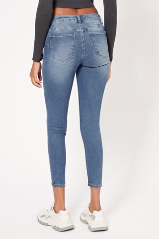 Jean skinny push-up 7/8 - Bleu