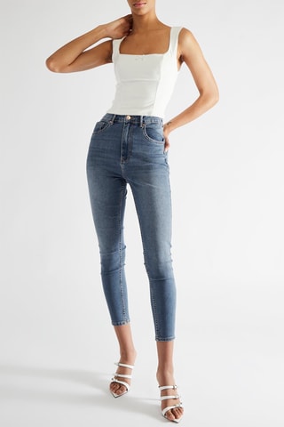 Jean 7/8 taille haute - Bleu