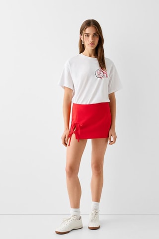 Minijupe en lin - Rouge