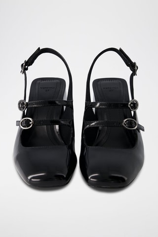 Babies à talons vernis - Noir