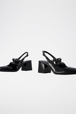 Babies à talons vernis - Noir