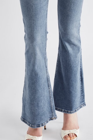 Jean flare taille haute - Bleu