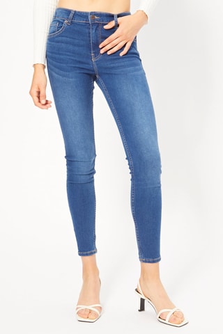Jean skinny 7/8 taille haute - Indigo