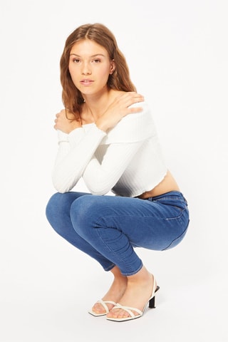 Jean skinny 7/8 taille haute - Indigo