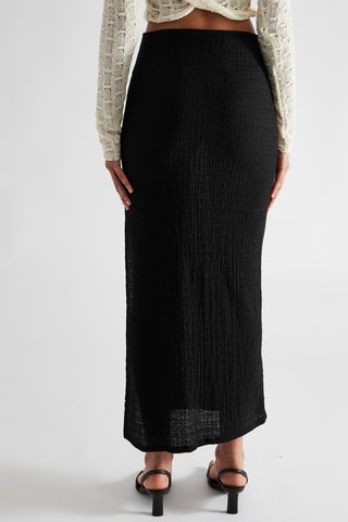 Jupe midi taille haute - Noir