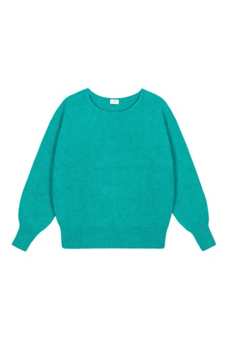 Wollen en Mohair Trui - Turquoise