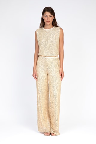 Calças com purpurinas - Cru