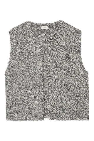 Mouwloos Wollen Vest - Gemêleerd Marineblauw