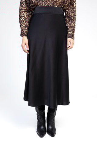 Saia midi cintura subida - Preto