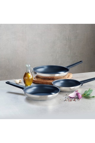 3 frigideiras de aço inoxidável Qulinox - 20/24/28 cm