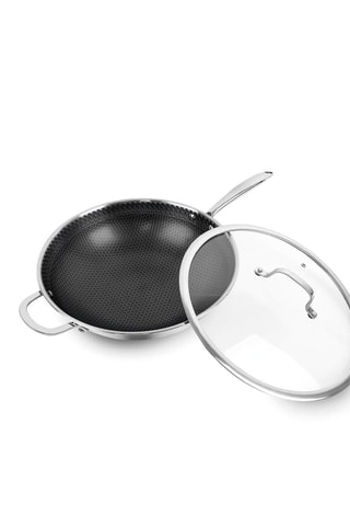 Wok em aço inoxidável Multinox Pro com tampa - 30 cm